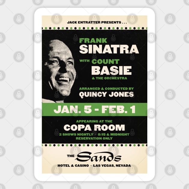 Frank Sinatra - Count Basie - Sinatra at the Sands - Las Vegas - 1966 Magnet by info@secondtakejazzart.com